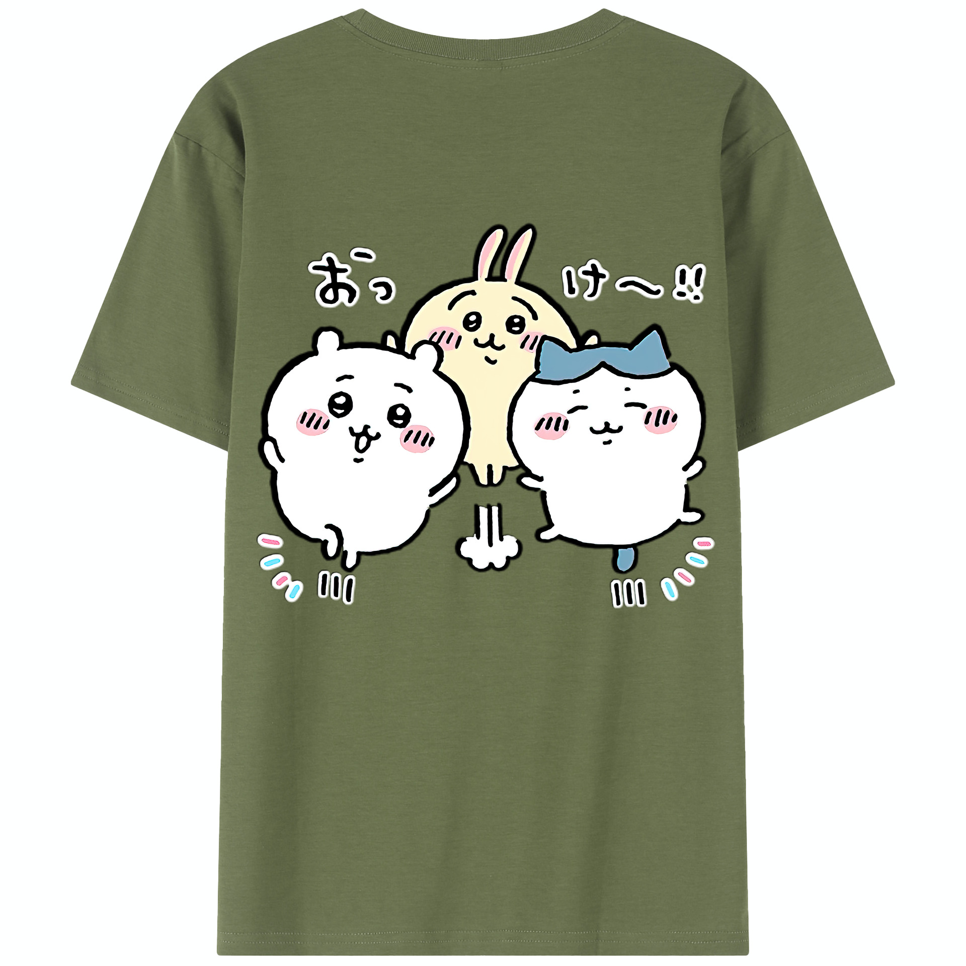 （画像用） ちいかわ ちいかわ Chii-kawa chiikawa 綿100％半袖Tシャツ（背面プリント）